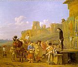 Karel Dujardin A Party of Charlatans in an Italian Landscape painting